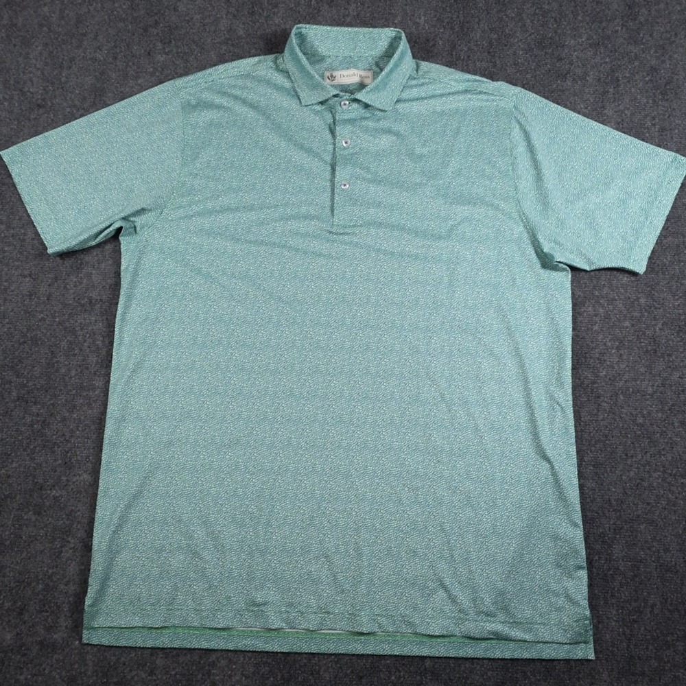 Donald Ross Sportswear Polo Shirt Mens Large Mint Green AOP Golf - Picture 2 of 7